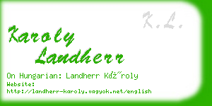 karoly landherr business card